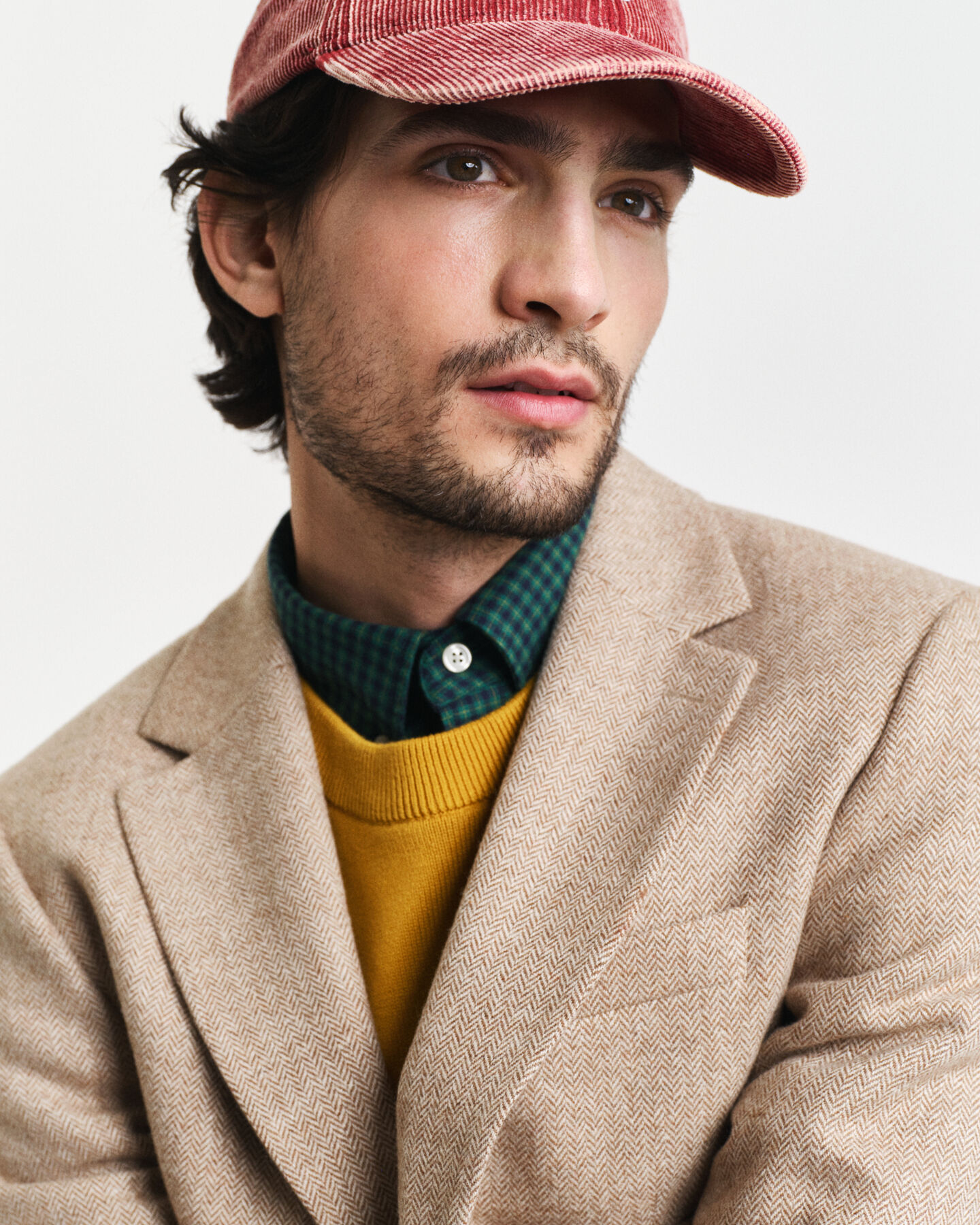 Veste blazer de costume à chevrons