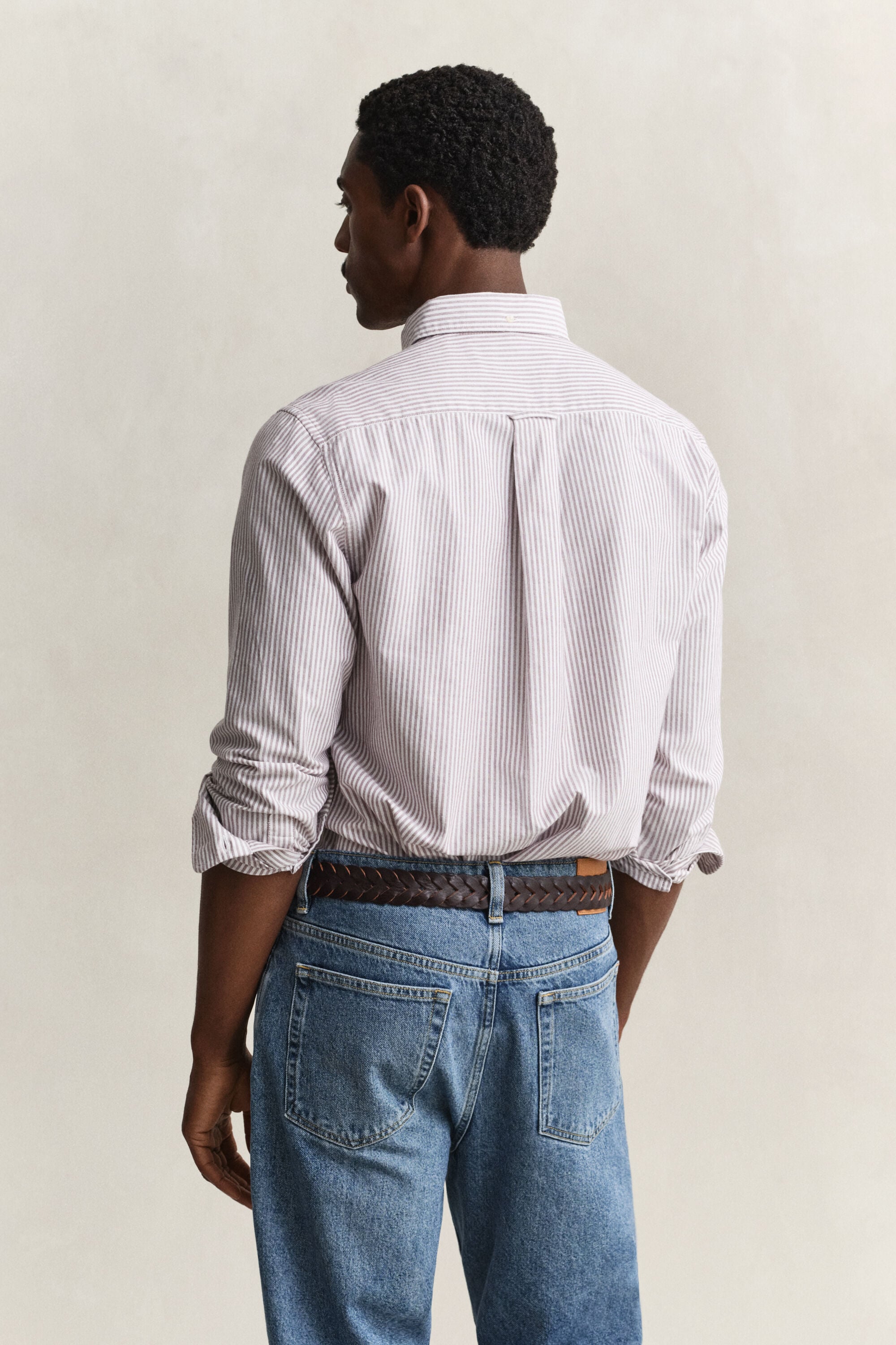 Chemise en coton Oxford regular classique à rayures