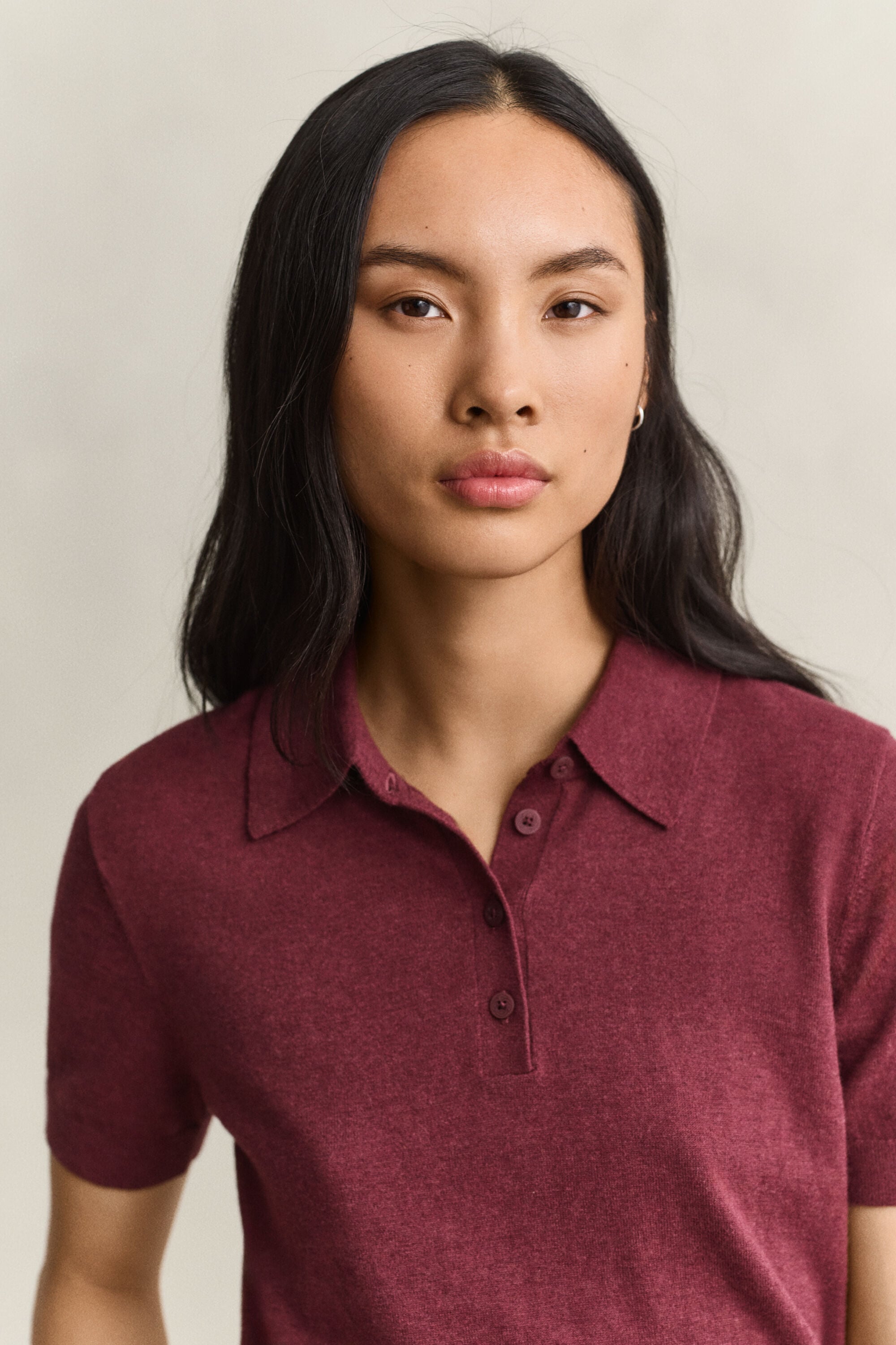 Pull léger façon polo en maille