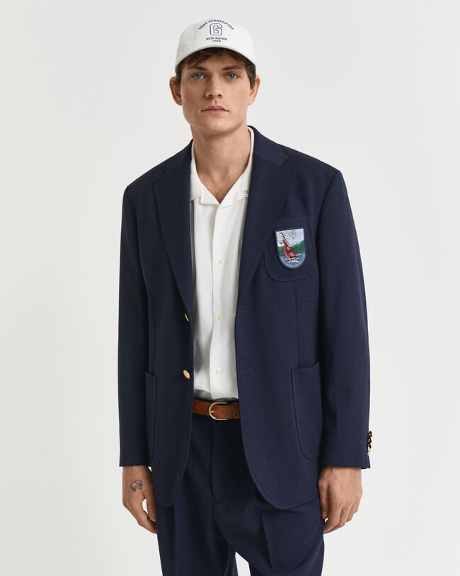 Veste coupe décontractée avec écusson Club Blazer
