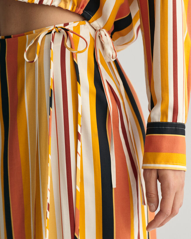 Jupe portefeuille &agrave; rayures