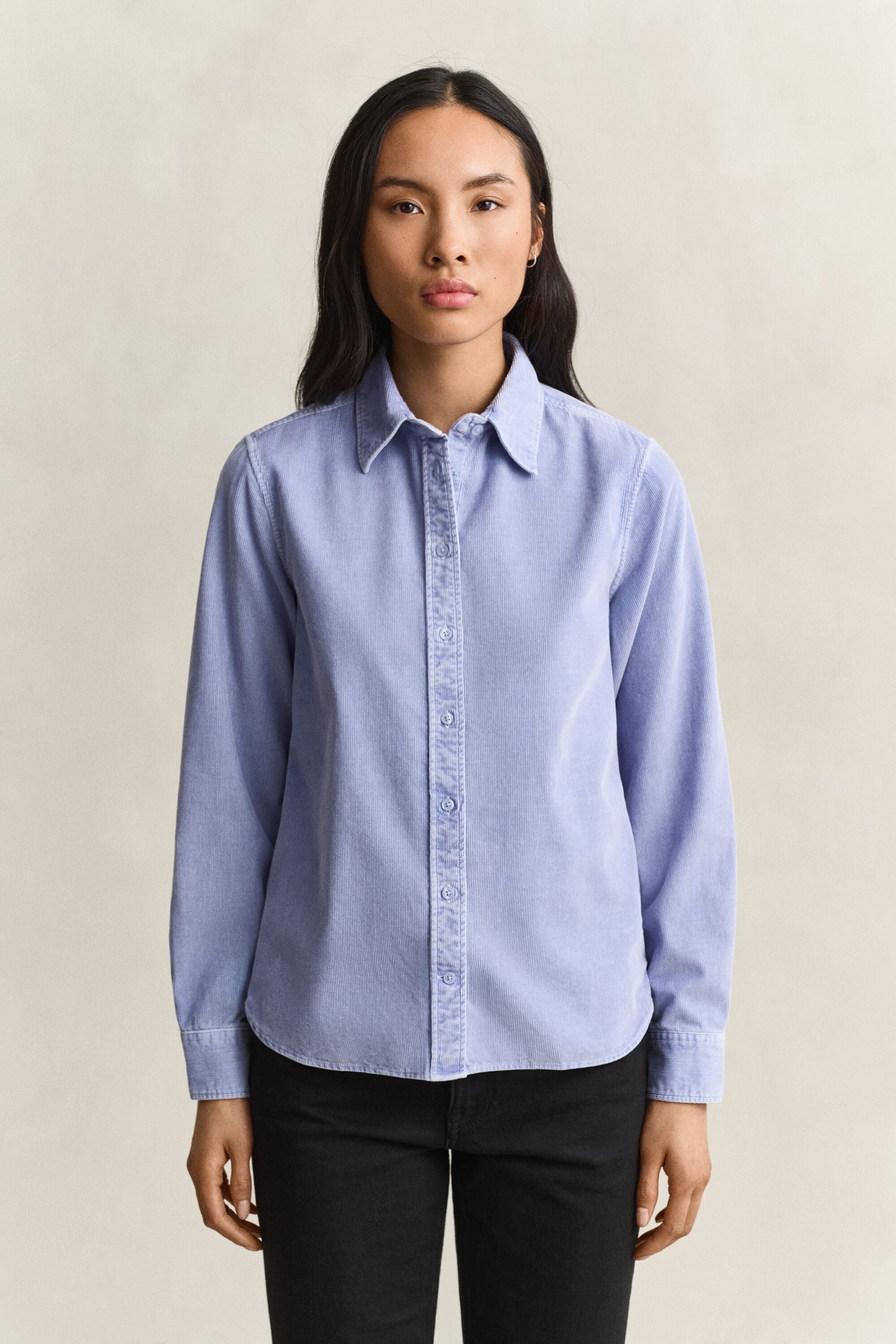 Chemise regular en velours côtelé