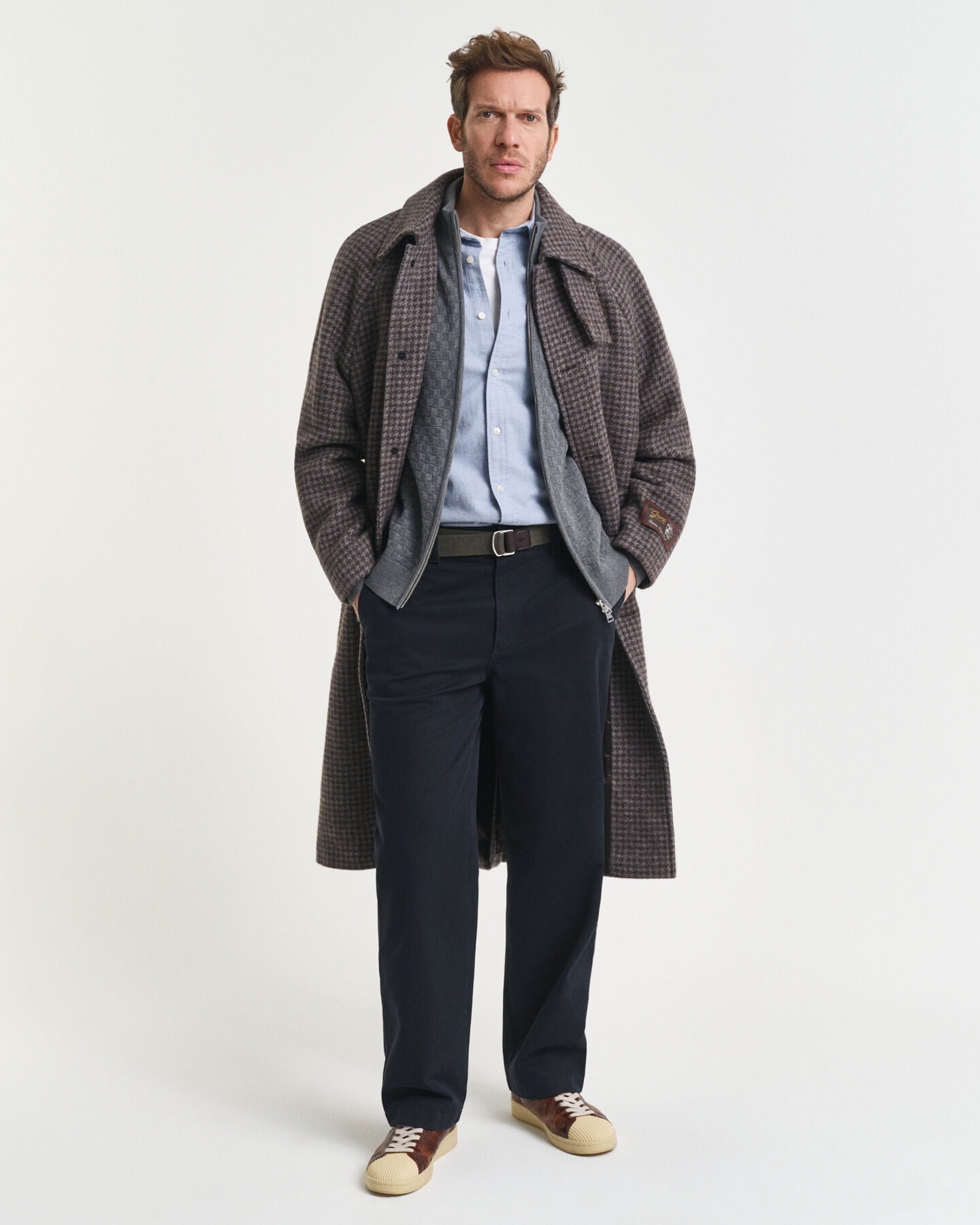 Pull zippé texturé