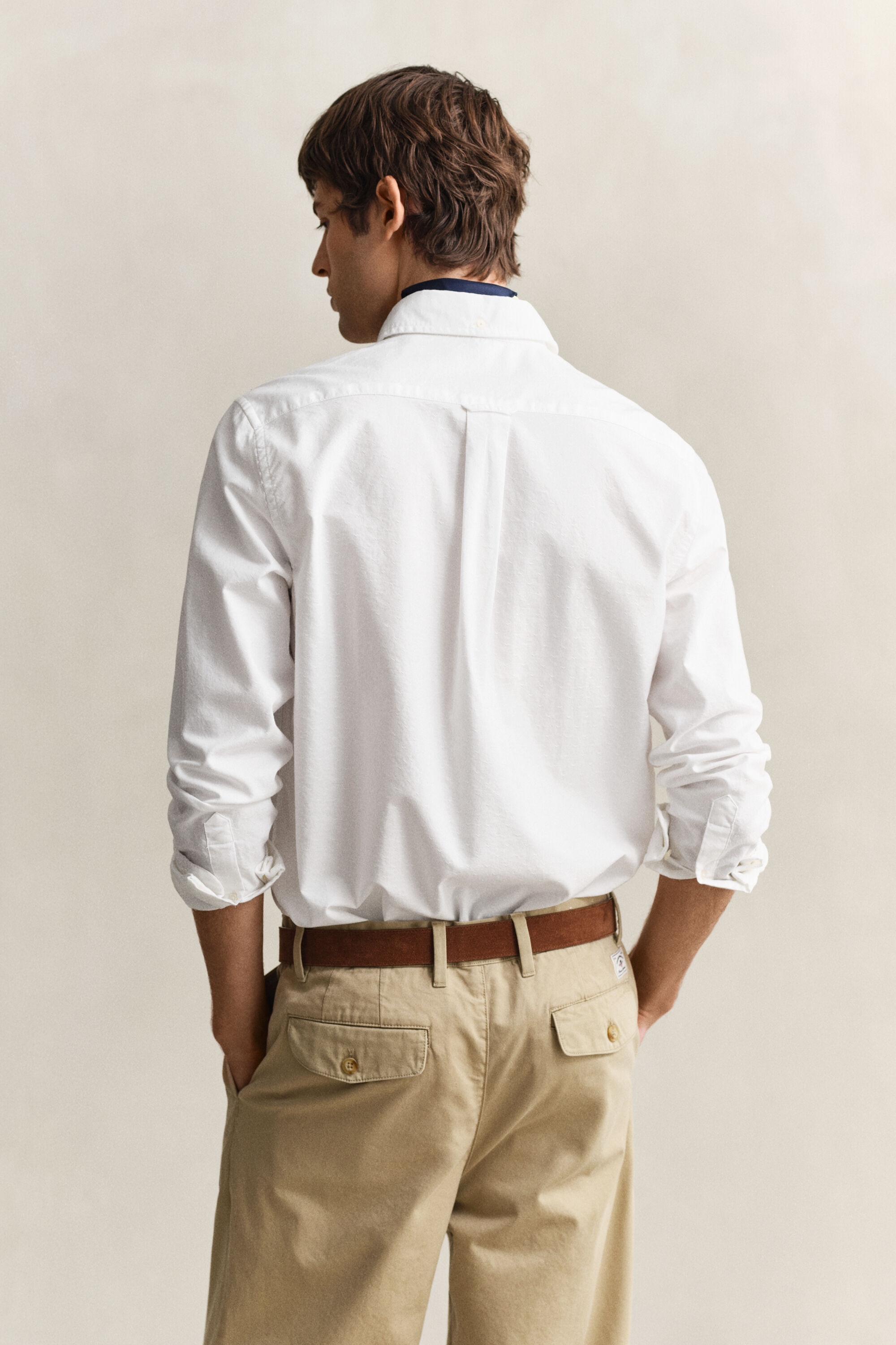 Chemise dobby en coton Oxford classique à rayures