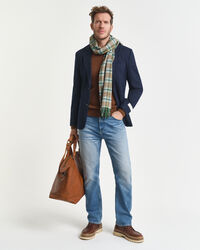 Veste blazer en jersey de laine et coton bicolore