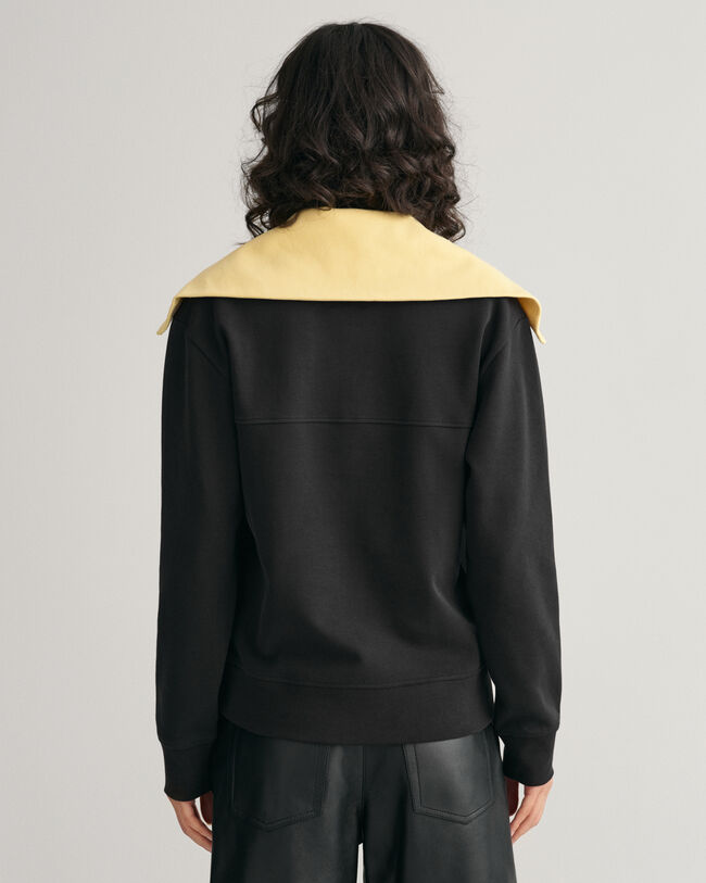 Sweat-shirt &agrave; demi-zip en colour-block