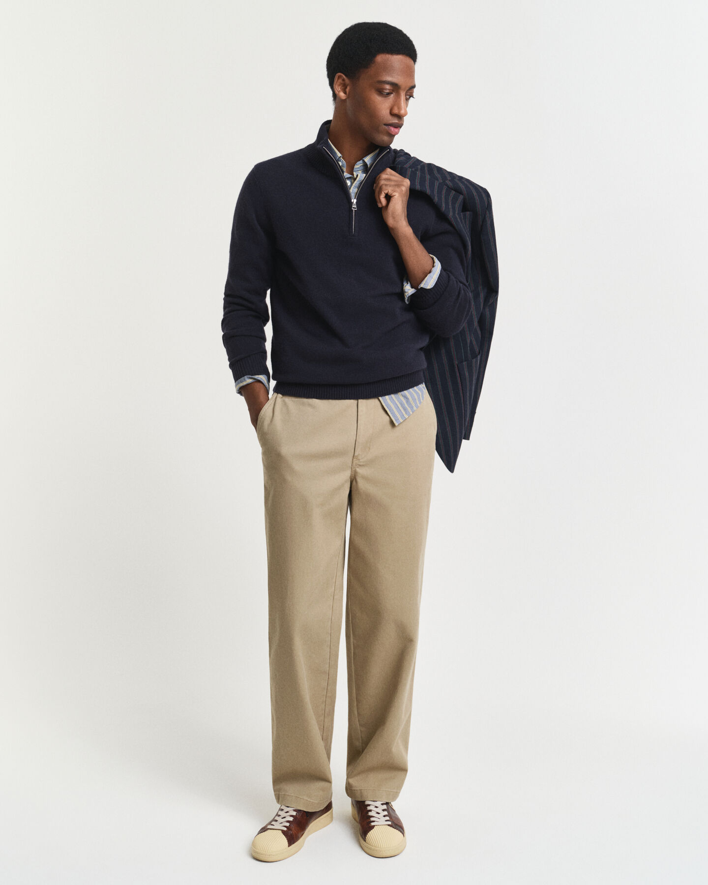 Pull à demi-zip en cachemire