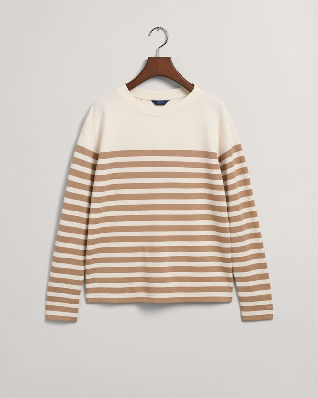 T-shirt ray&eacute; &agrave; manches longues