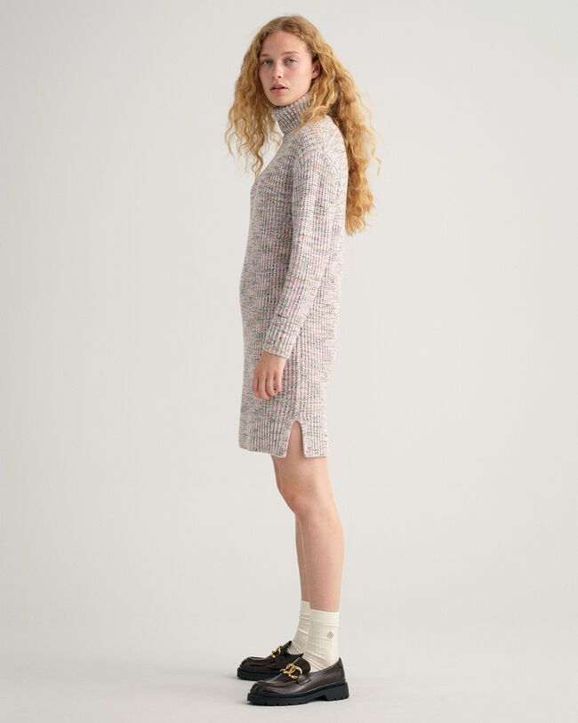 Robe col roul&eacute; multicolore