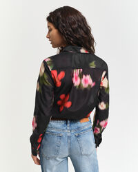 Chemise regular fit en coton et soie à fleurs