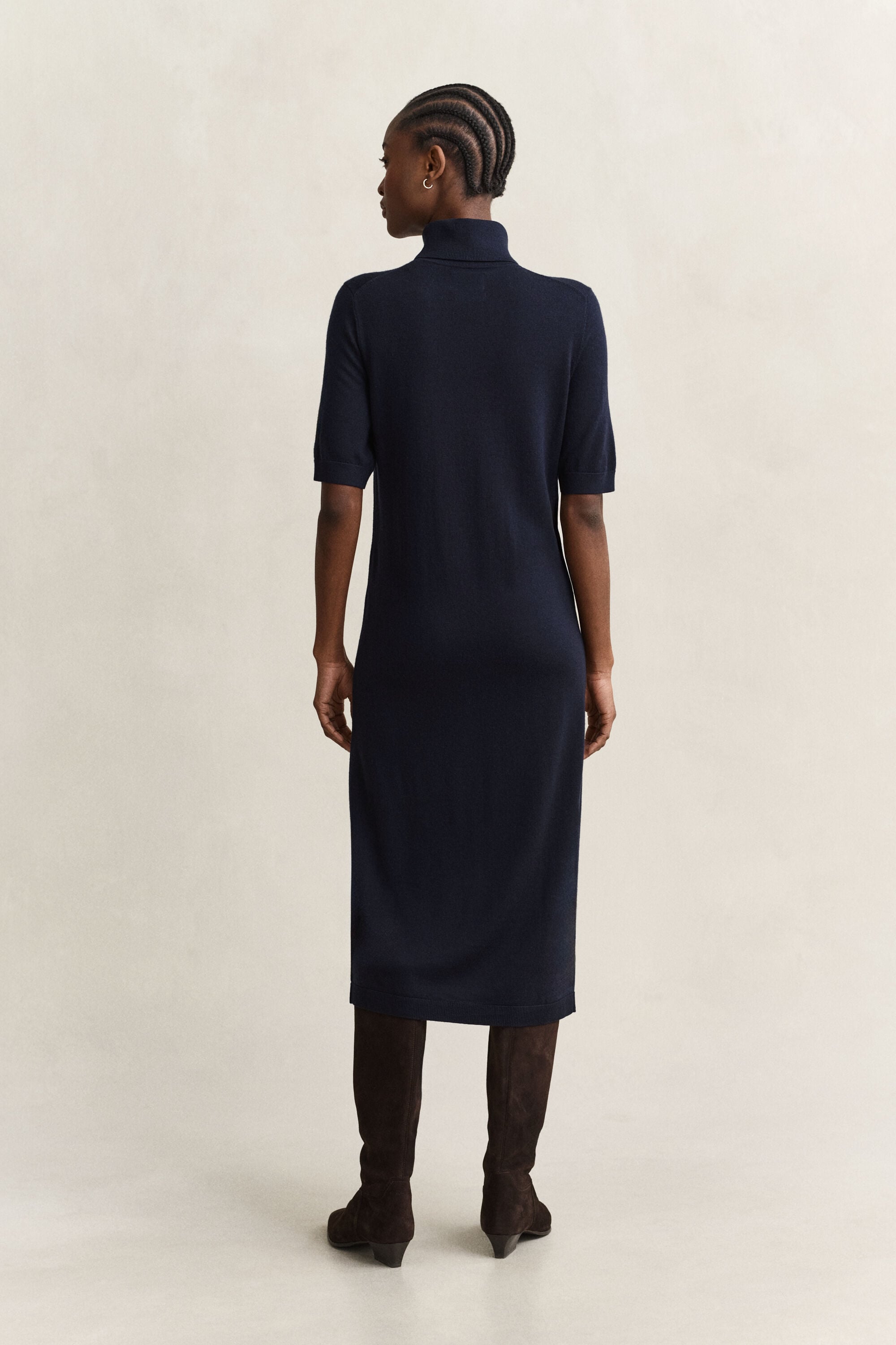 Robe en laine mérinos à col roulé