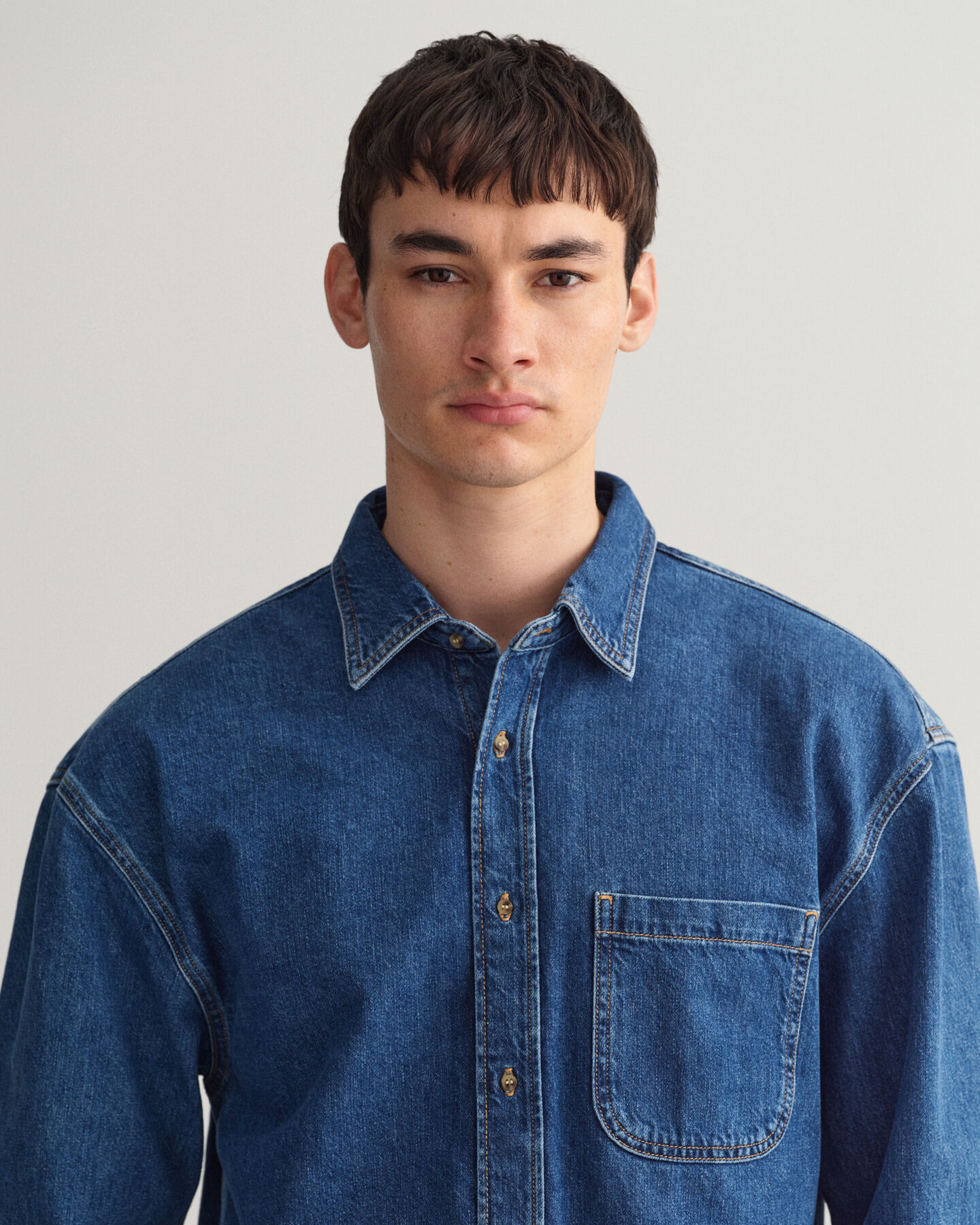 Chemise ultra-ample en sergé de denim