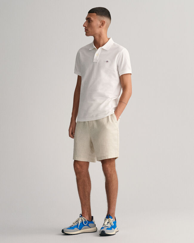 Short en lin avec cordon de serrage