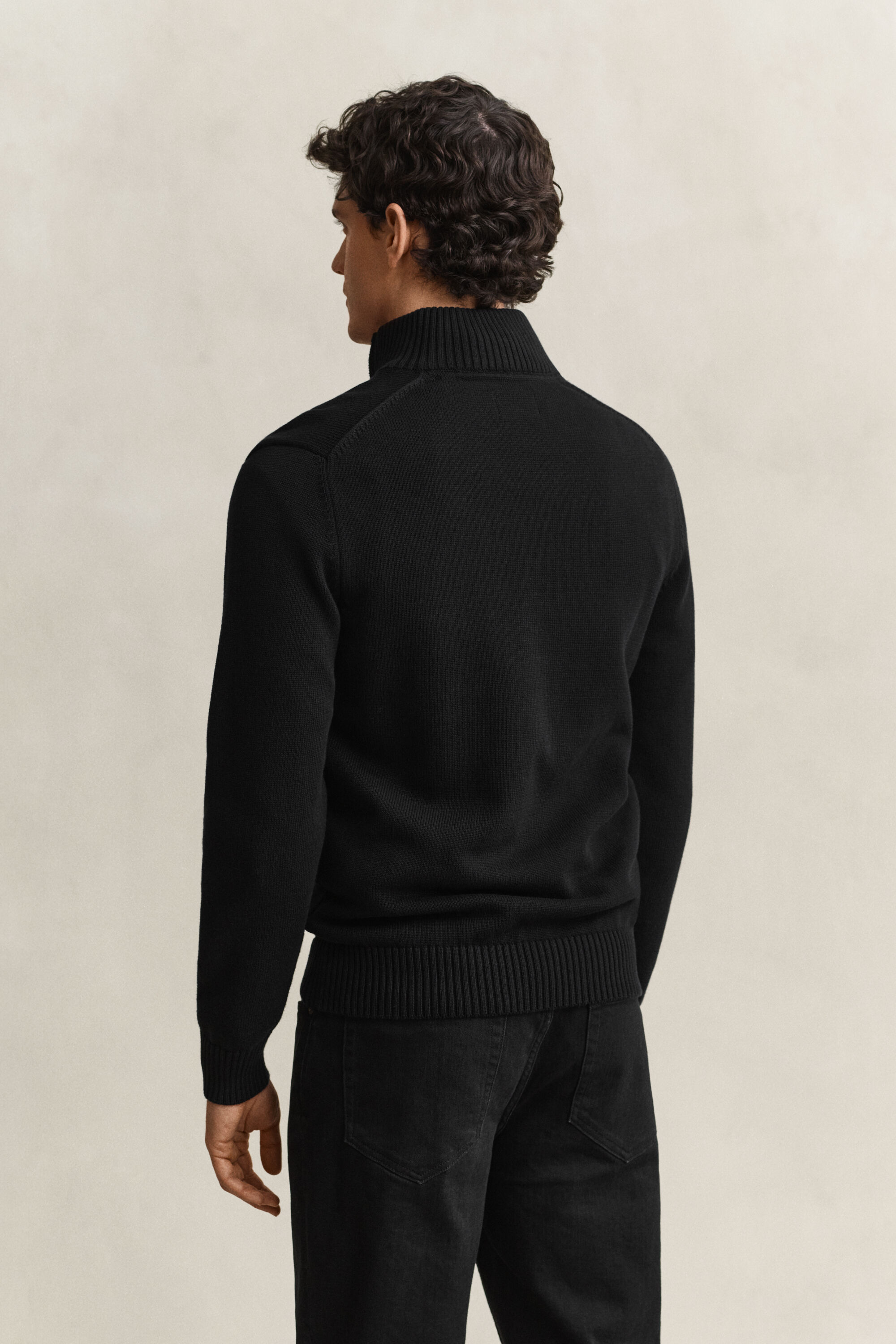 Pull en coton décontracté à demi-zip