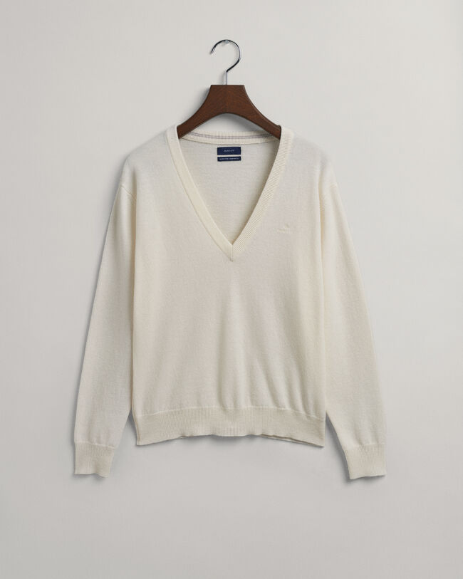 Pull col V en laine d'agneau ultrafine