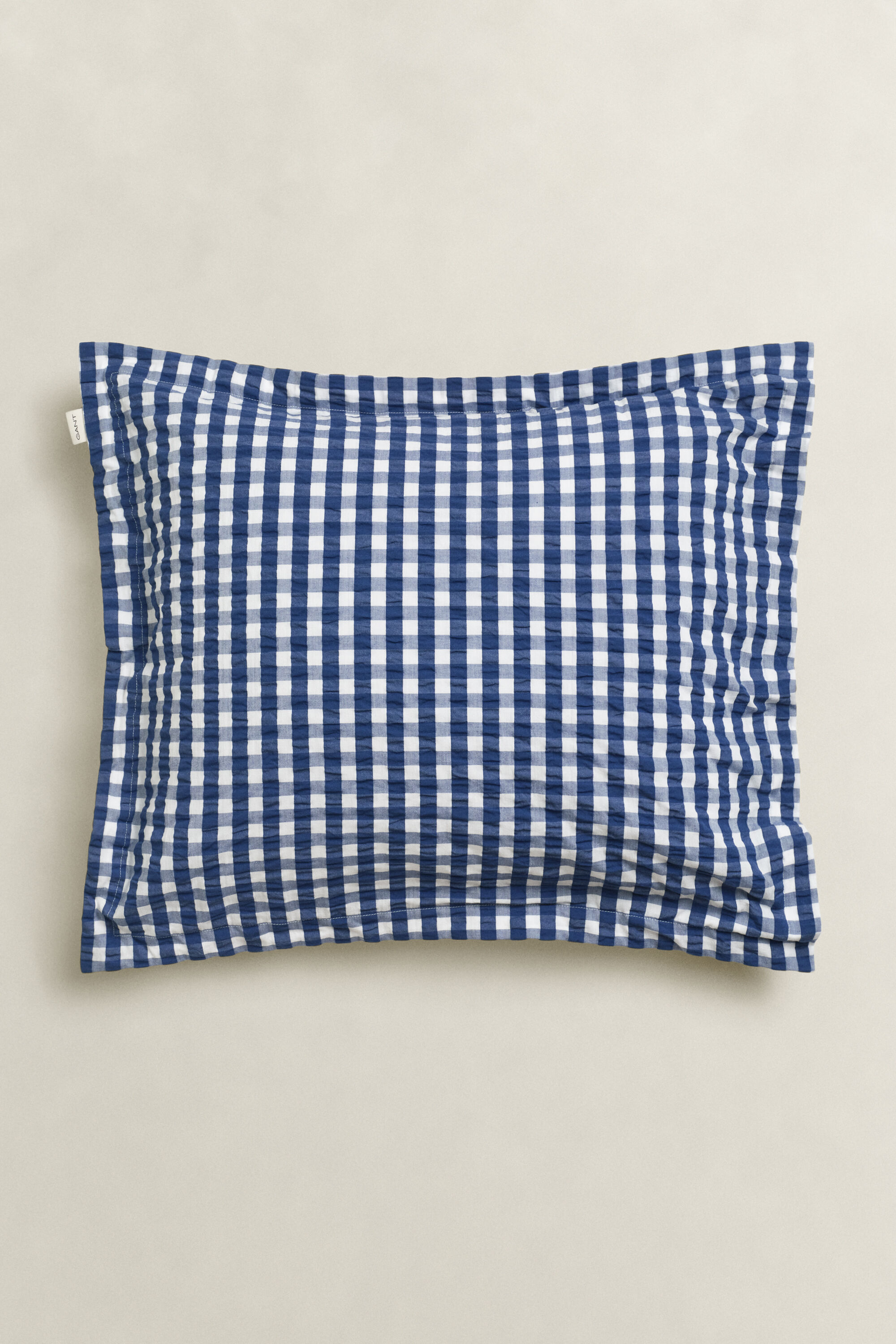 Taie d’oreiller en seersucker à carreaux