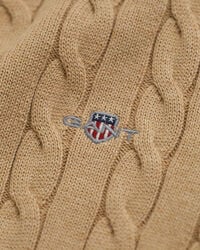 Pull col roulé en maille torsadée de coton