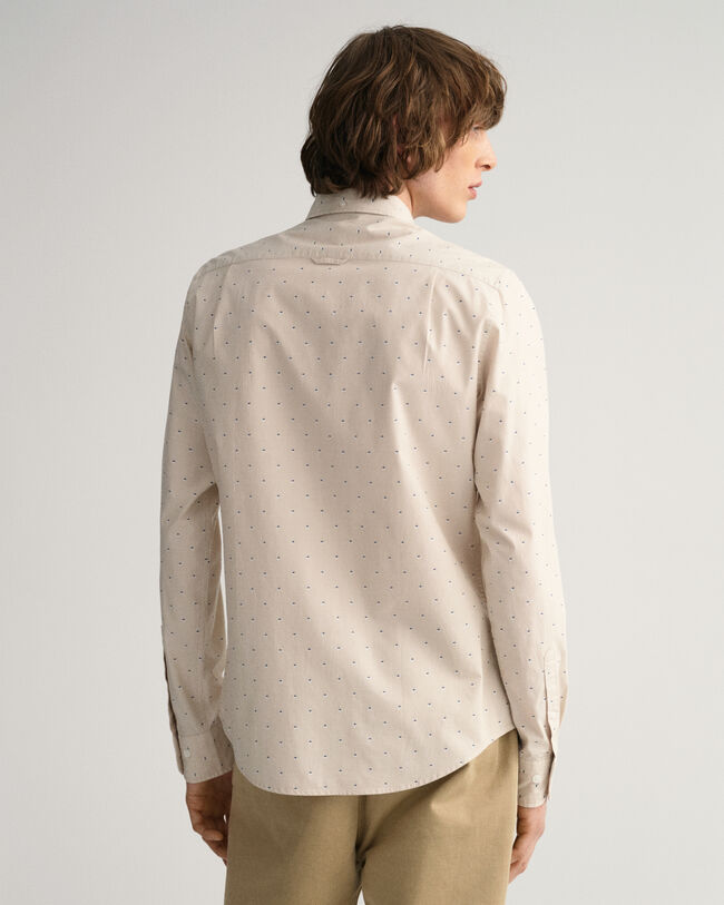 Chemise slim fit &agrave; pois dobby