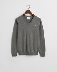 Pull col V en coton classique