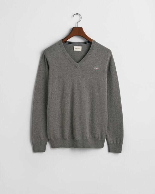Pull col V en coton classique