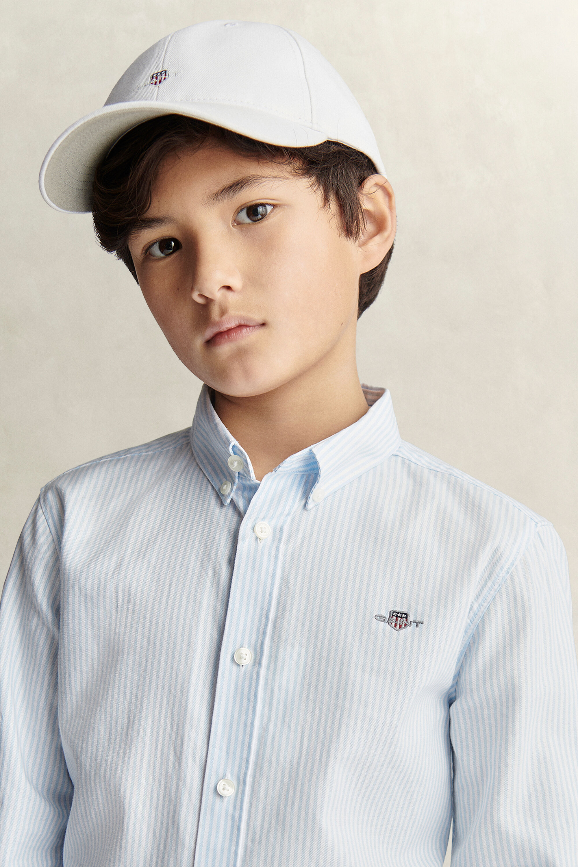 Chemise en coton Oxford à rayures Teen Boys