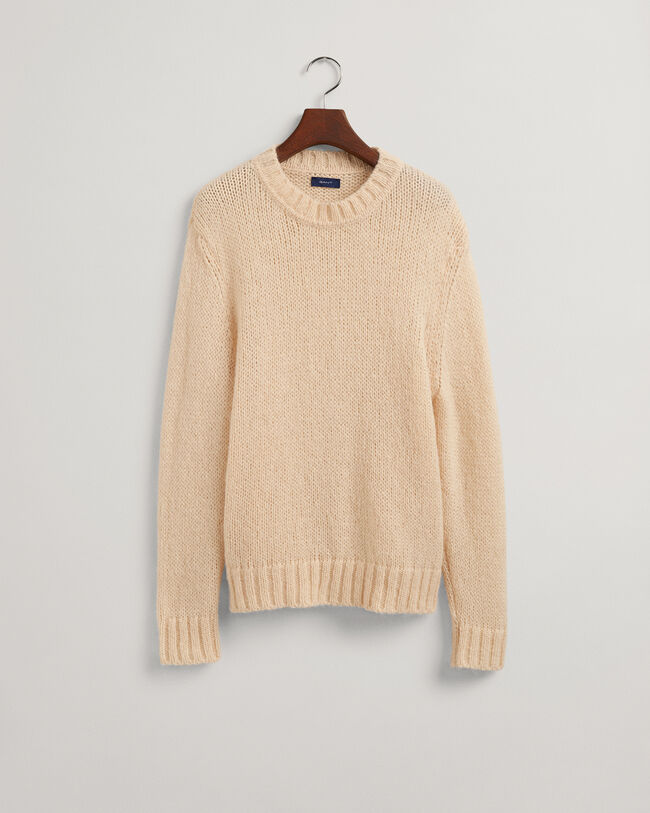 Pull ras du cou en mohair unie