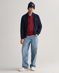 Cardigan zipp&eacute; en coton Textured