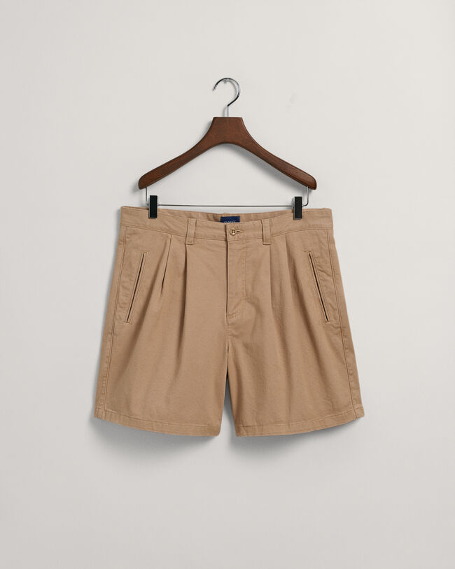 Short relaxed fit plissé