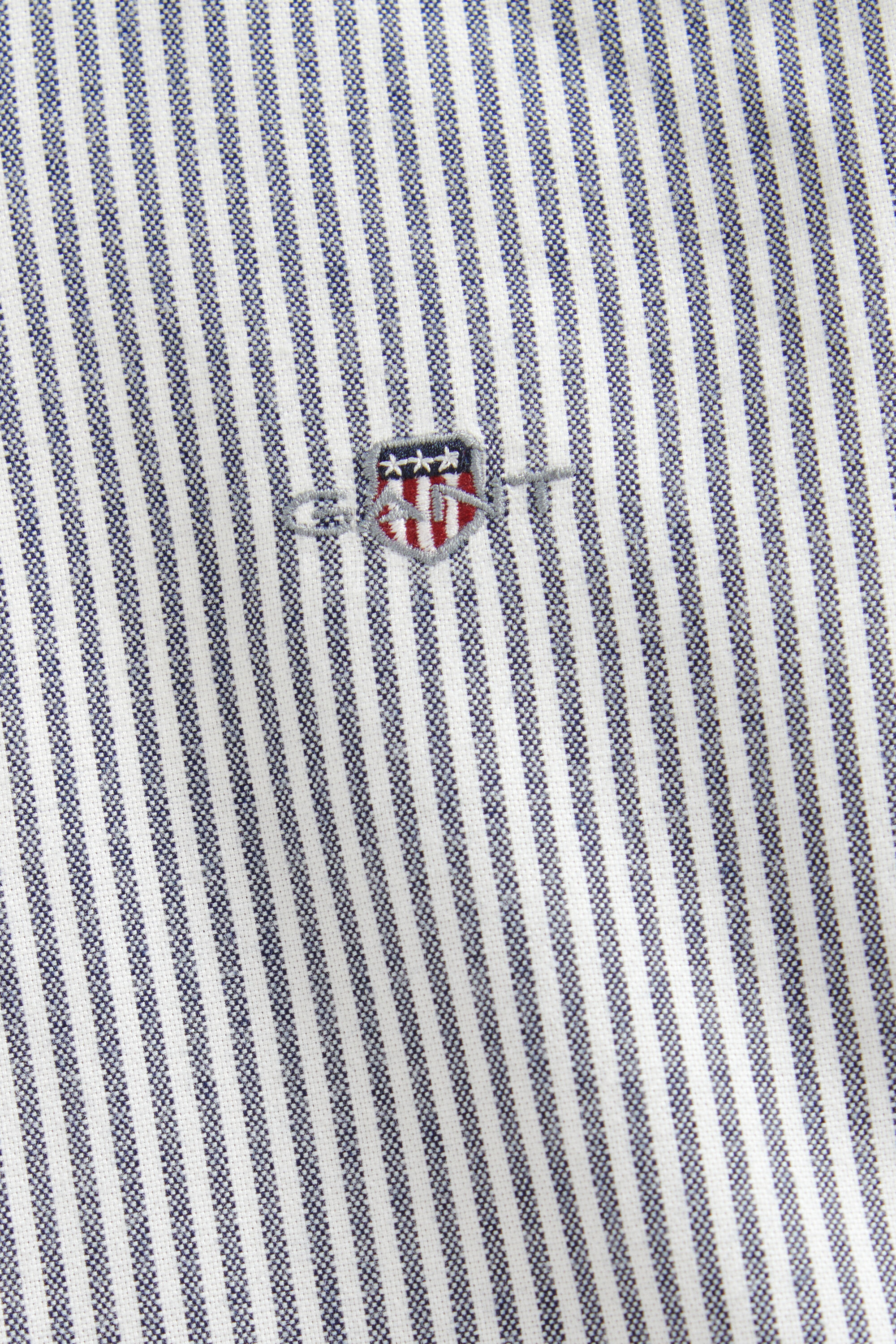 Chemise en coton Oxford à rayures avec écusson pour Ado Garçon