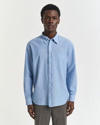 Chemise coupe décontractée en chambray indigo