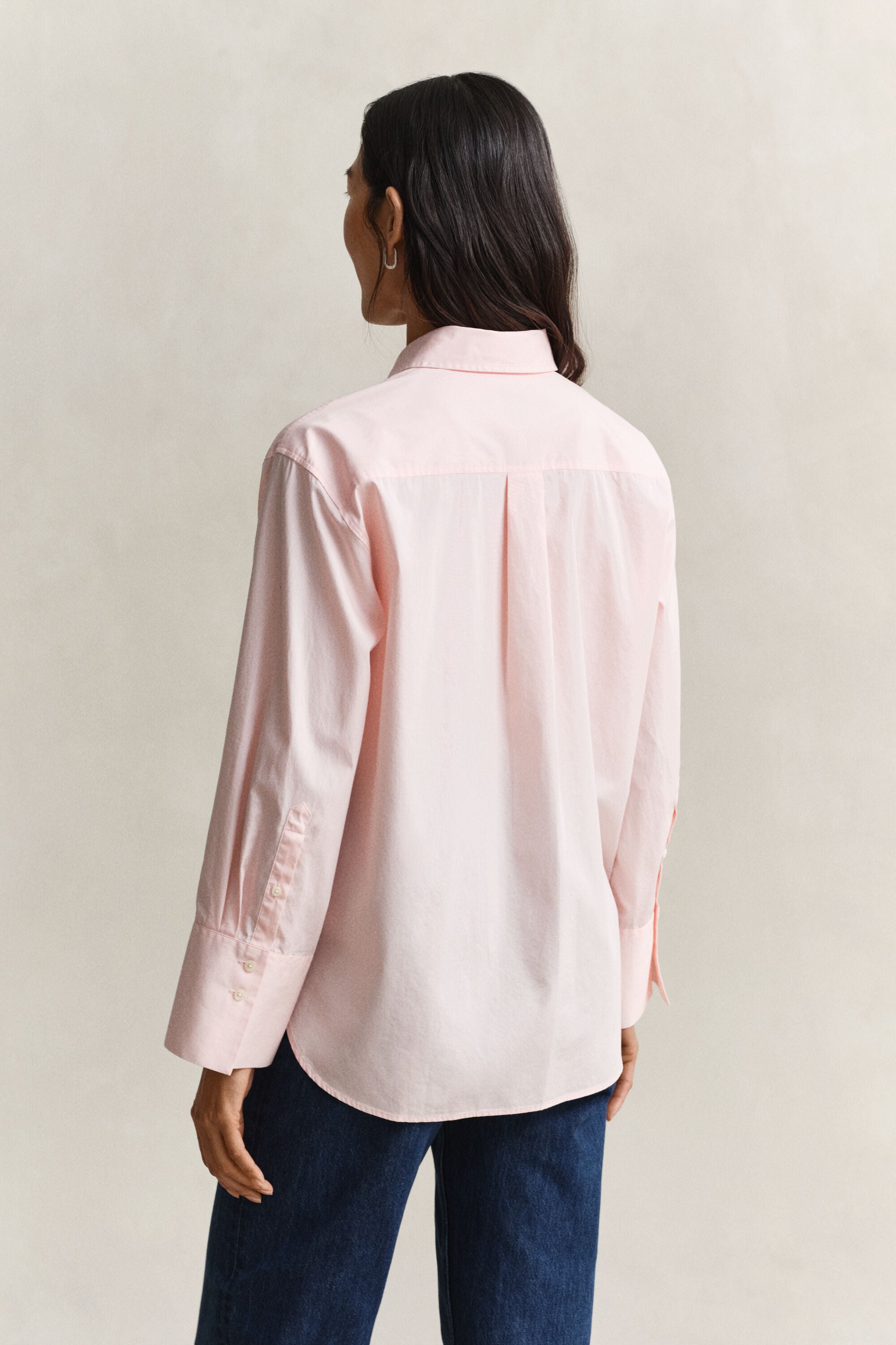 Chemise classique à manches larges en popeline