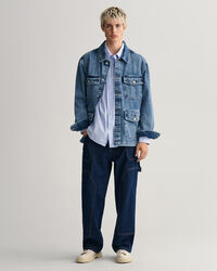 Chemise ultra-ample en popeline &agrave; rayures