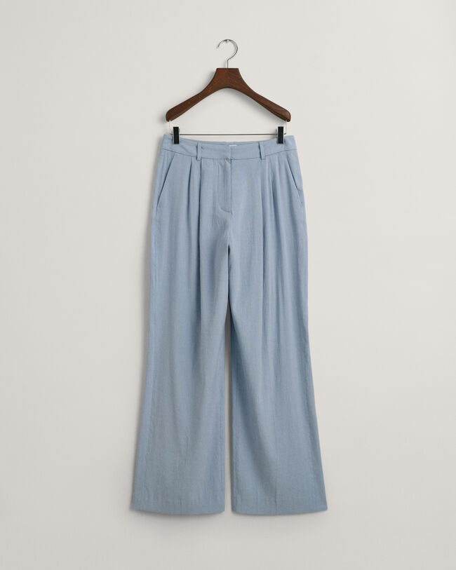 Pantalon habillé relaxed fit en lin stretch
