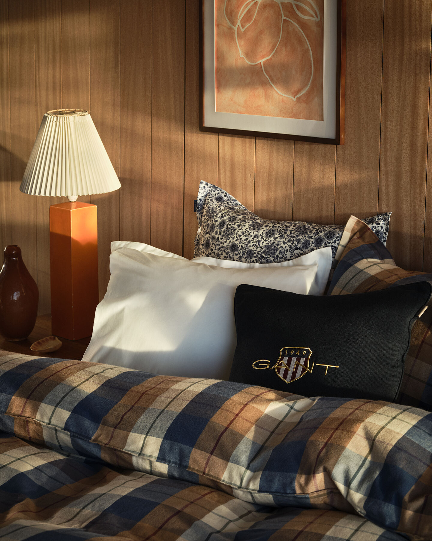 Taie d'oreiller en flanelle &agrave; carreaux