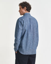 Chemise coupe regular en chambray indigo