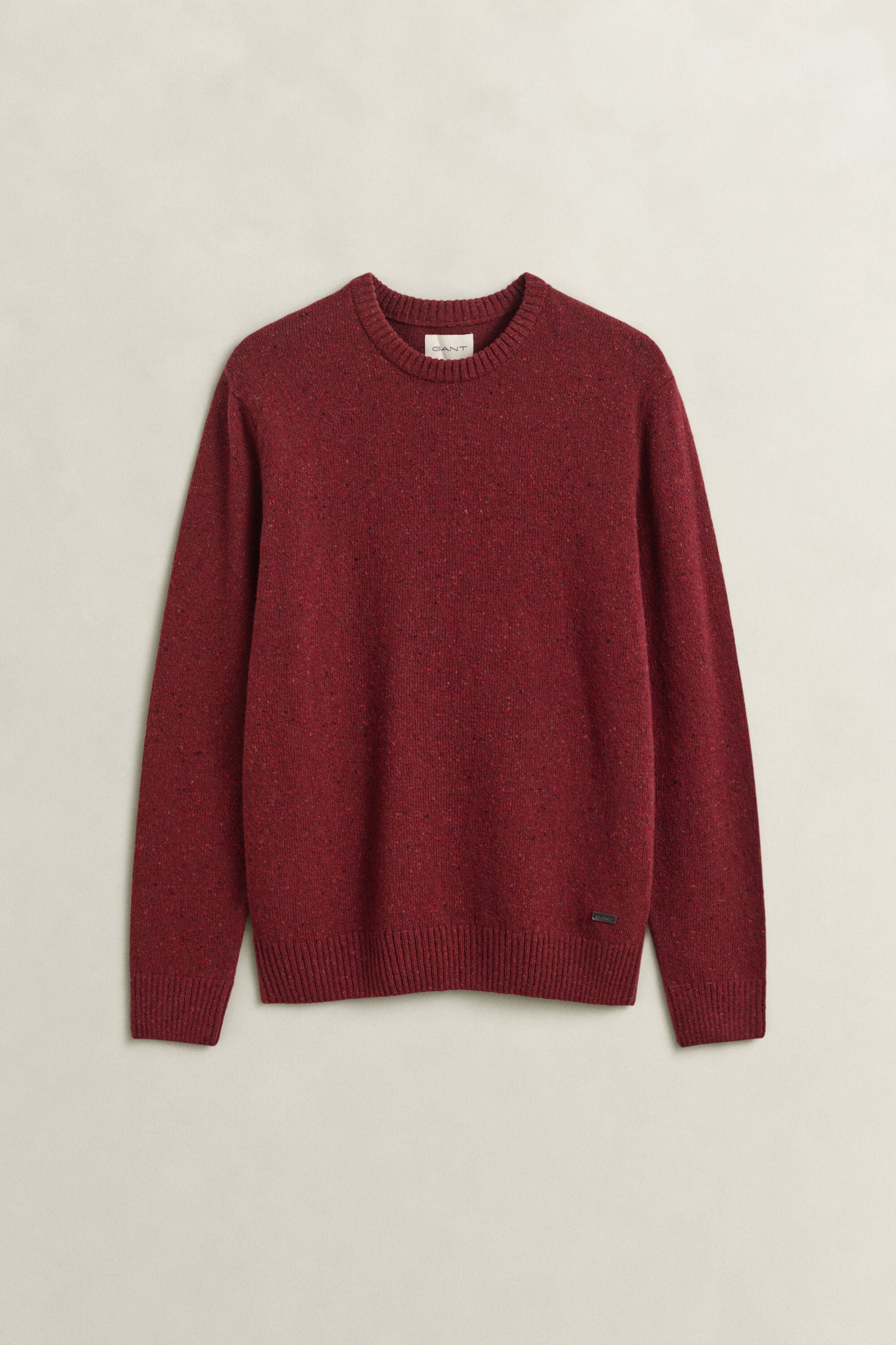Pull col rond en laine mélangée mouchetée