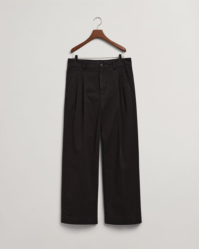 Pantalon chino volumineux et pliss&eacute;