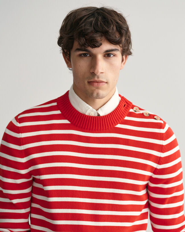 Pull ras du cou en coton Breton Striped Shiny