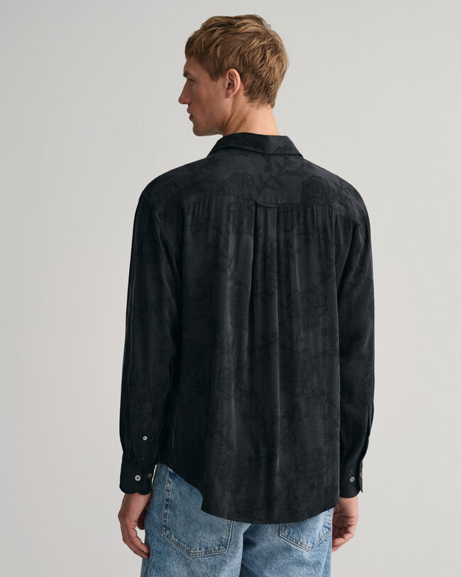 Chemise relaxed fit en jacquard de cupro et viscose