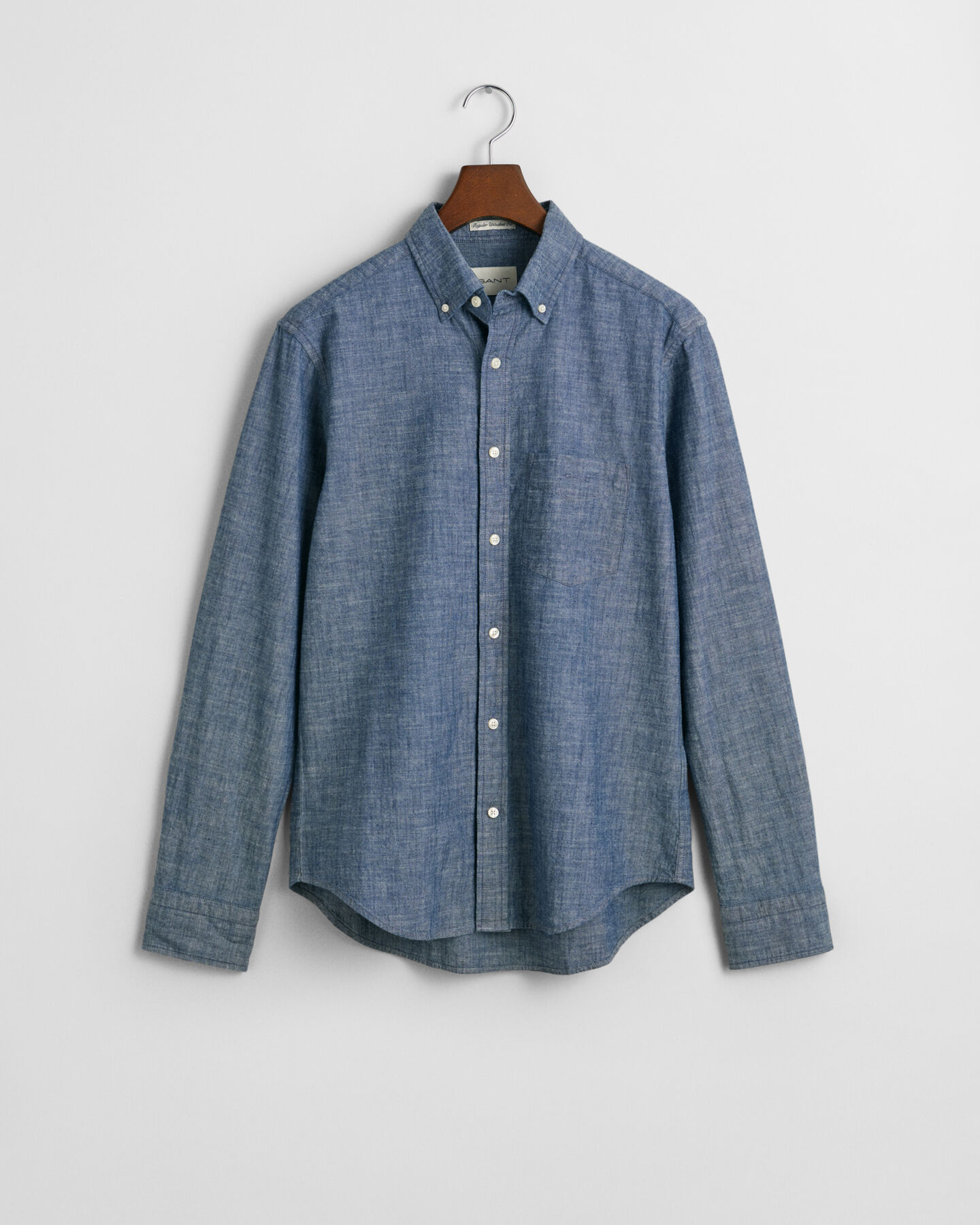 Chemise regular fit en chambray indigo