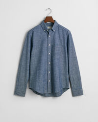 Chemise regular fit en chambray indigo