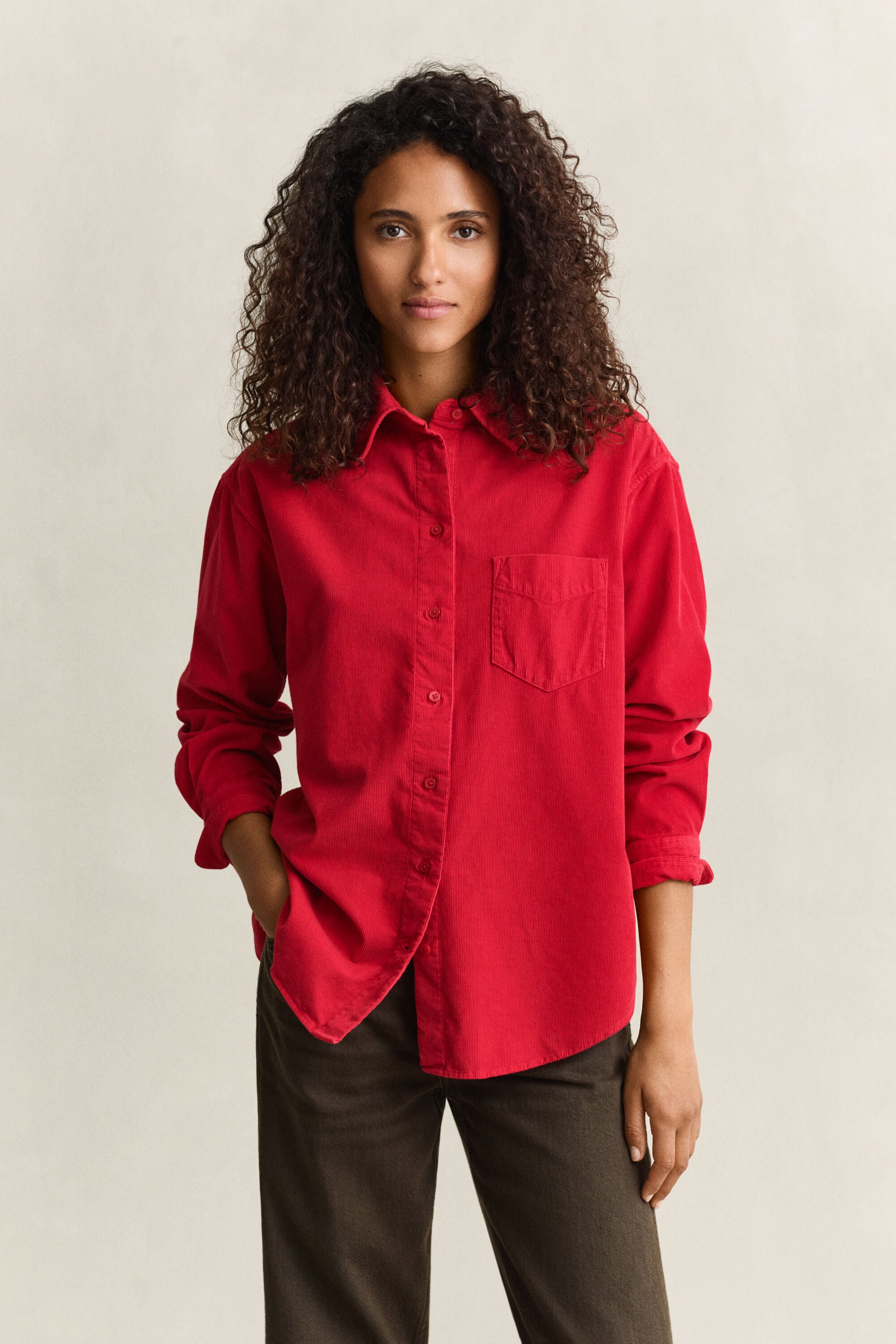 Chemise décontractée en velours côtelé
