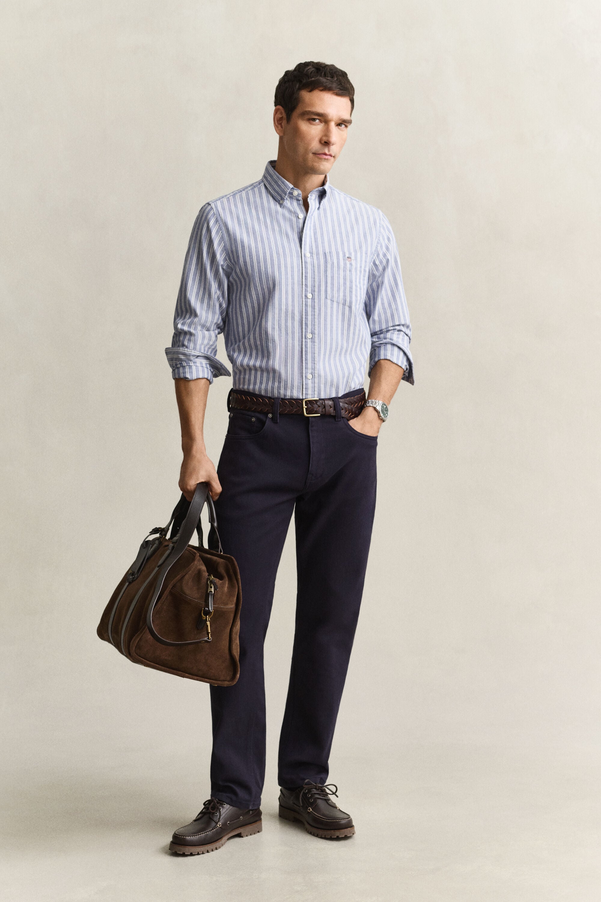 Chemise en coton Oxford classique à rayures