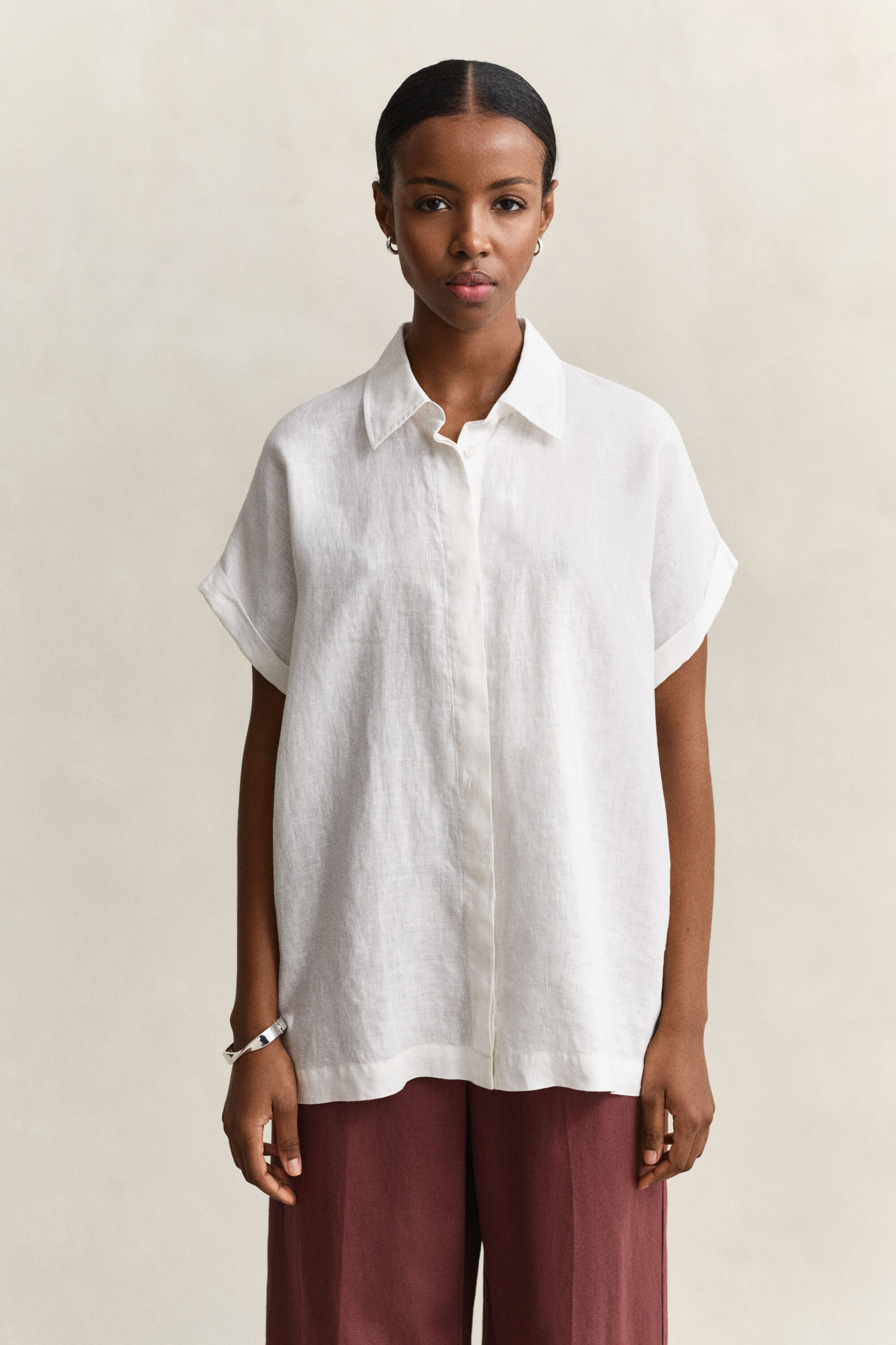 Chemise à mancherons en lin