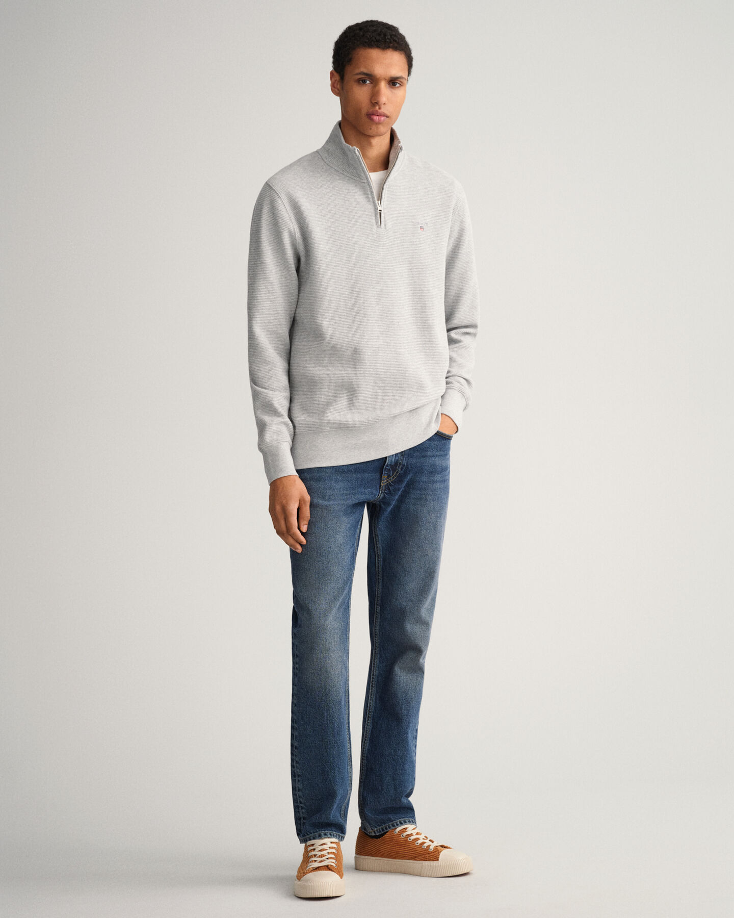 Sweat-shirt &agrave; demi-zip Waffle