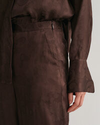 Pantalon &agrave; jambes larges avec motif en jacquard fa&ccedil;on dentelle