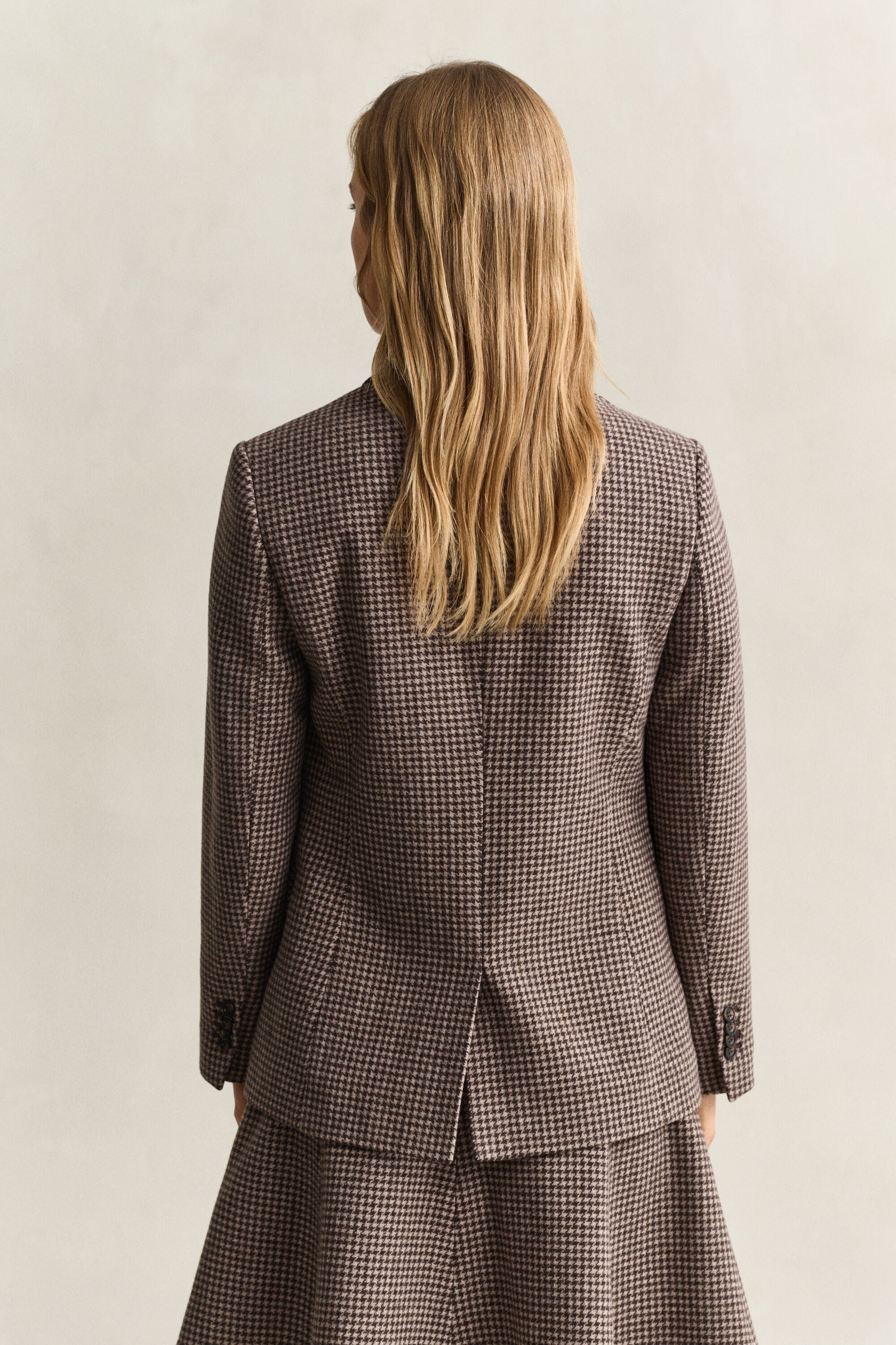 Veste blazer à motif pied-de-poule
