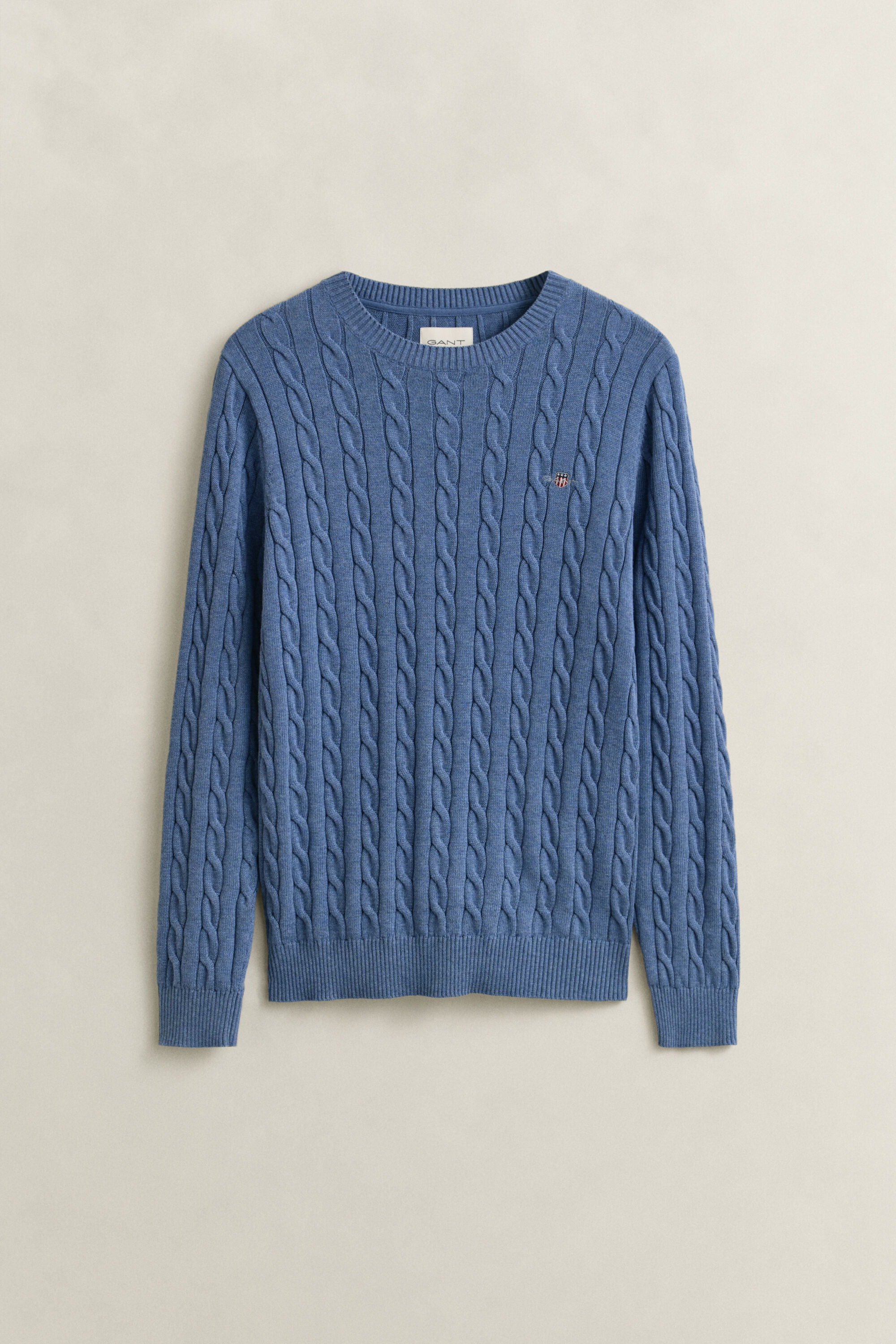 Pull col rond en maille de coton torsadée