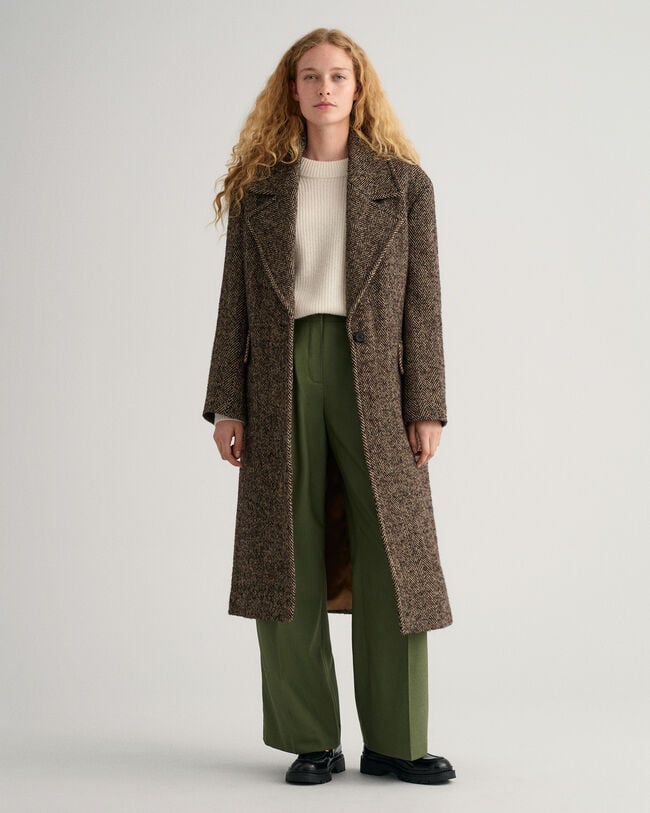 Pantalon large plissé à taille haute