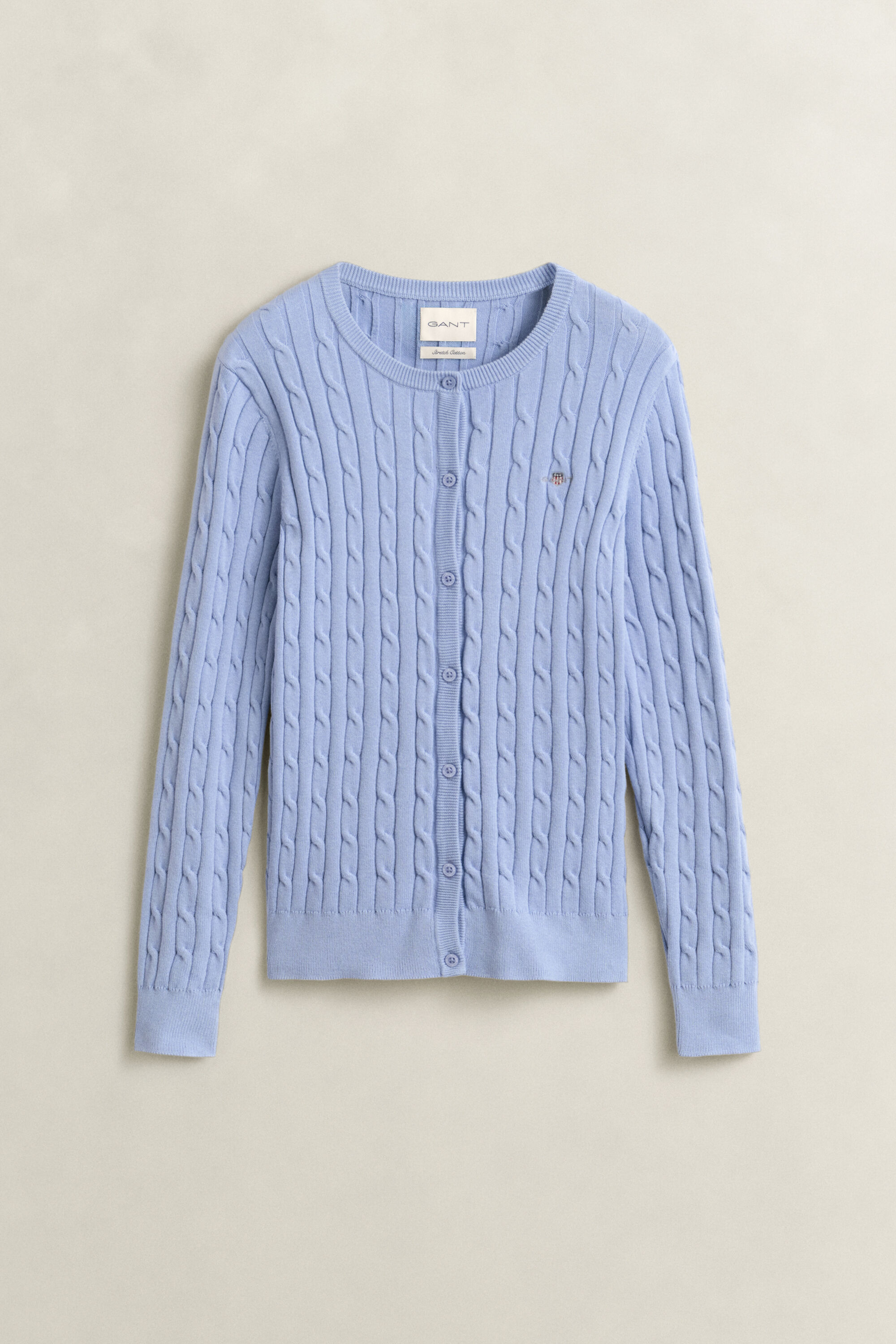 Cardigan en maille de coton stretch à torsades